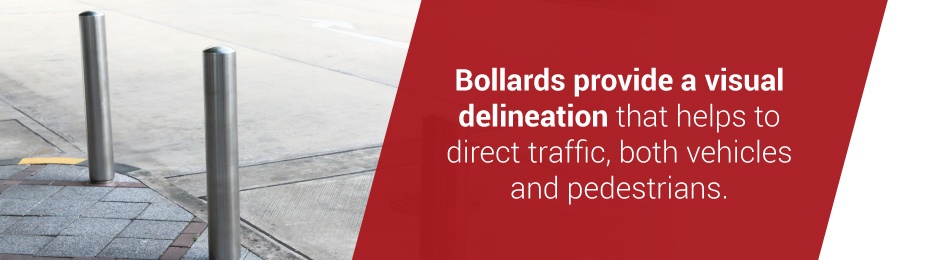 bollard helping to direct traffic